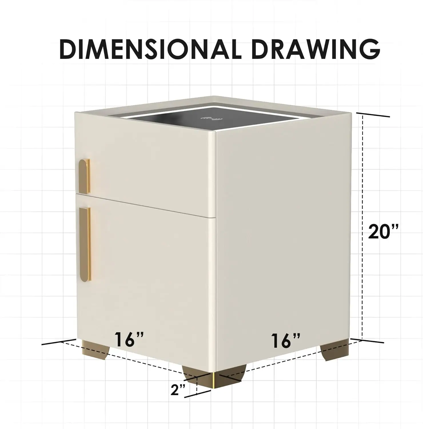 LED Nightstand with Wireless Charging 2