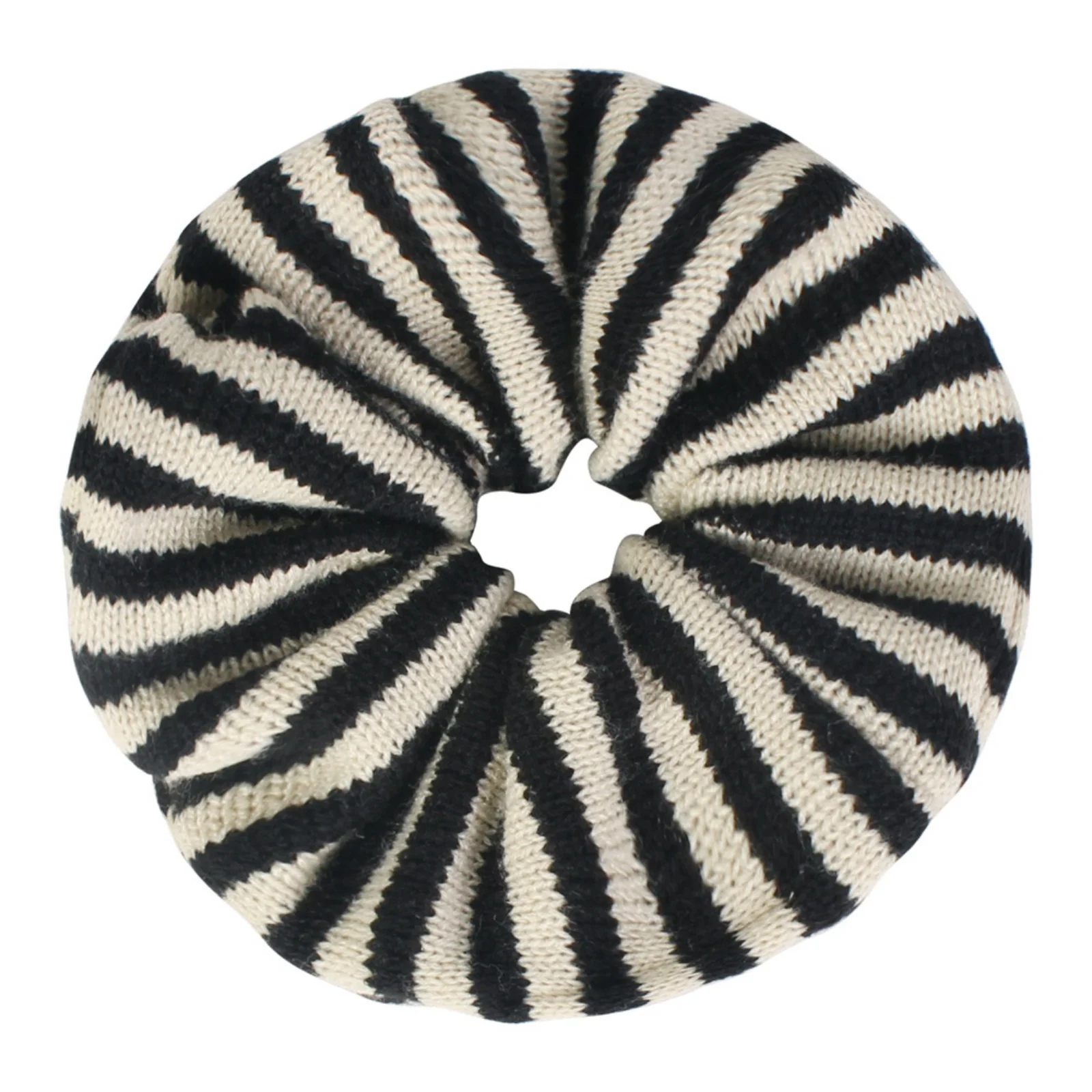 1PC Autumn Winter Fashion Striped Knitted Scrunchie Elastic Warm Knit Hair Tie, Essential Fall Winter Hairstyle Decor for Daily