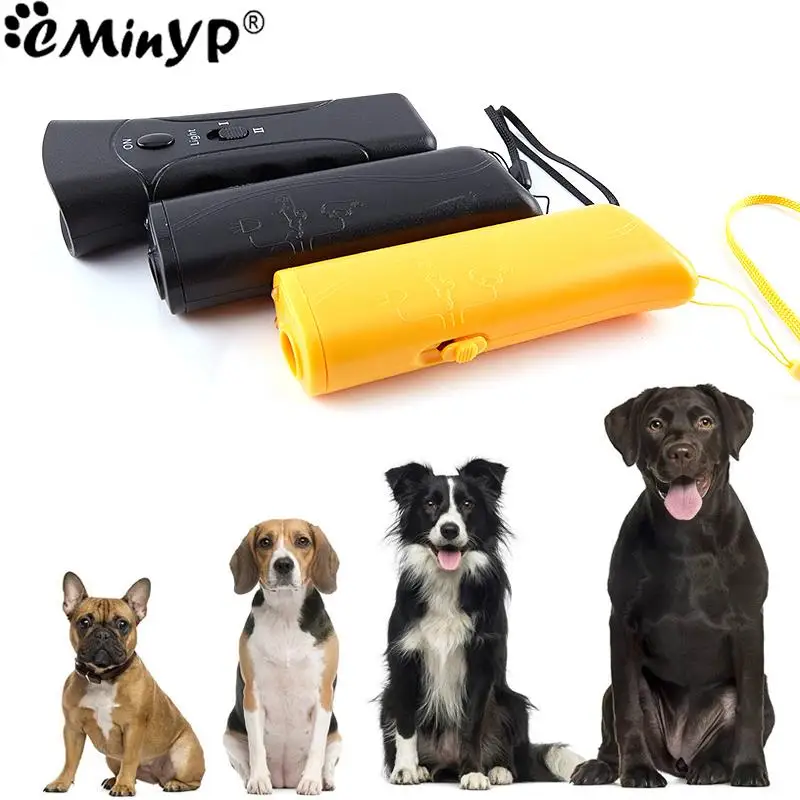 Portable Dog Repeller Anti Barking Stop Bark Training Device Trainer Led Ultrasonic Multifunction Dogs Trainer Without Battery