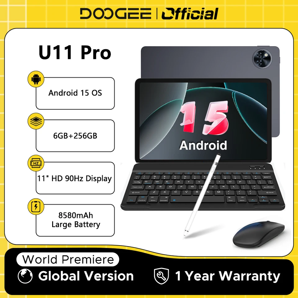DOOGEE U11 Pro Android 15 Tablet 30GB(6+24) 256GB 11