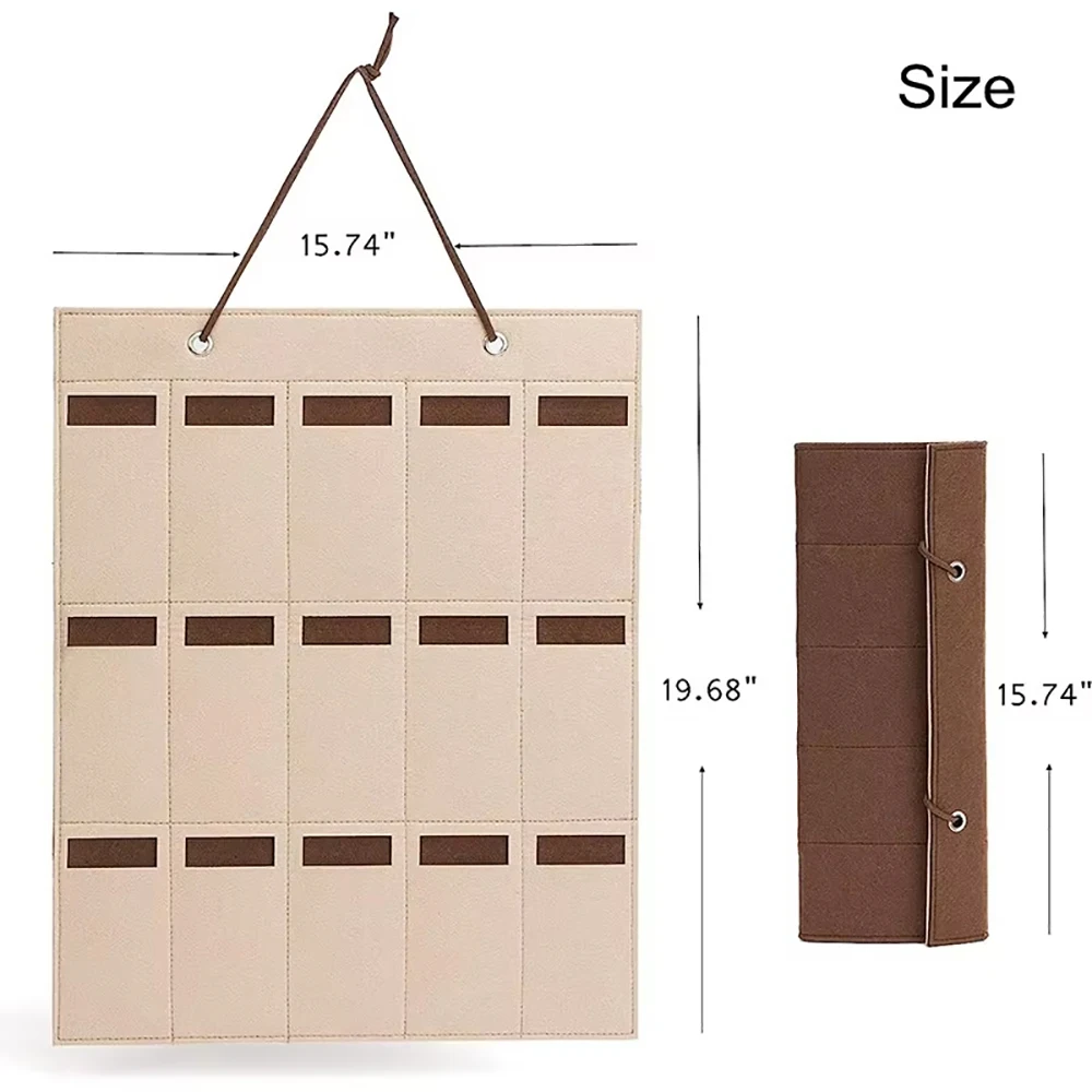 1 Stück 15 Gitter Gläser Organizer Lagerung Wandbehang Tasche Multifunktionale Sonnenbrille Brillenbehälter Tasche faltbar – Detail 2