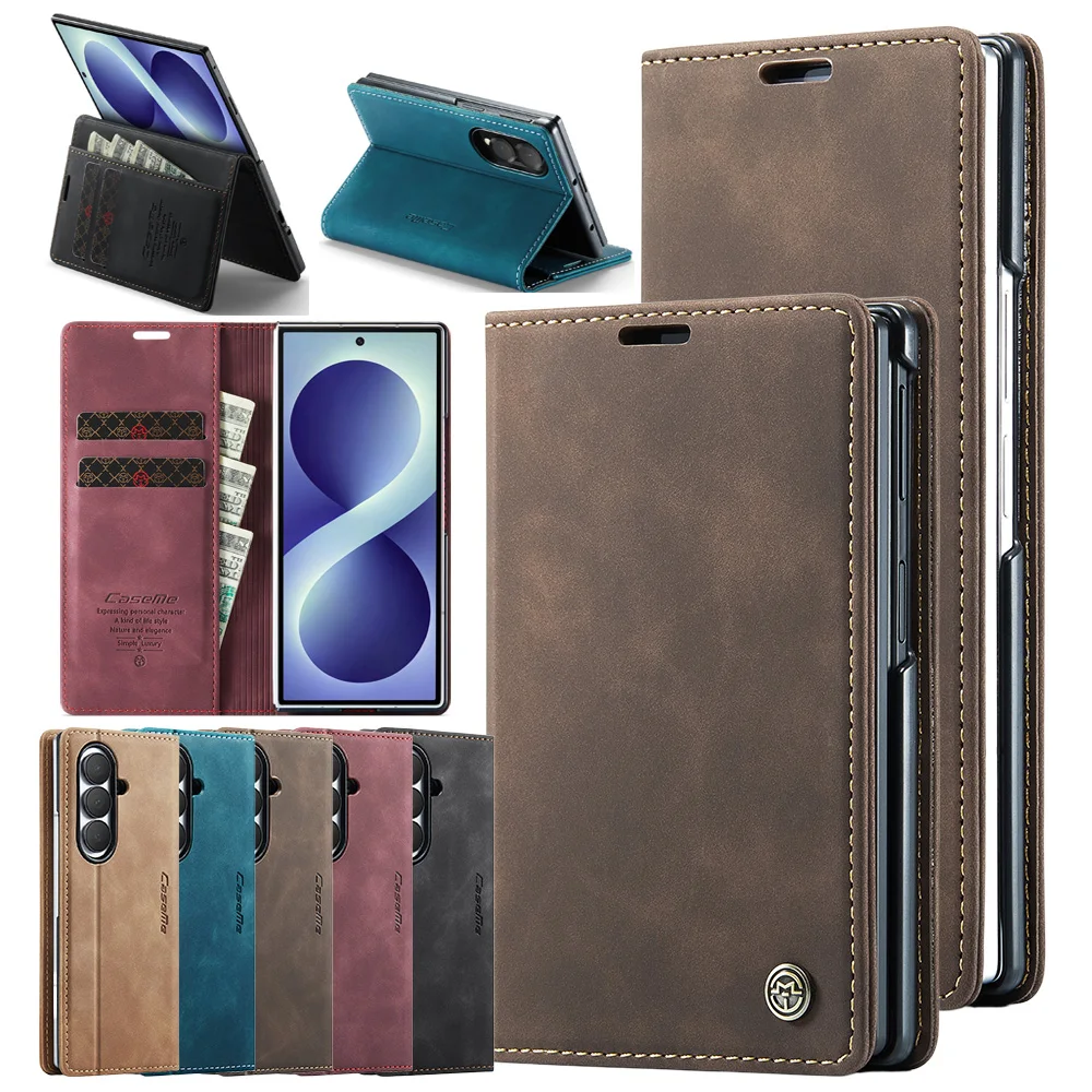 Premium Flip Leather Case with Card Slots & Kickstand - Universal