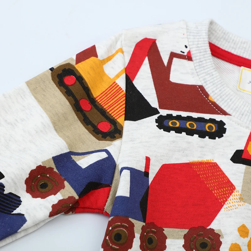 Hoodies Kids Clothes Baby Boys Children's Clothing 2025 Autumn Spring New Cartoon Excavators Infants Sweatshirts