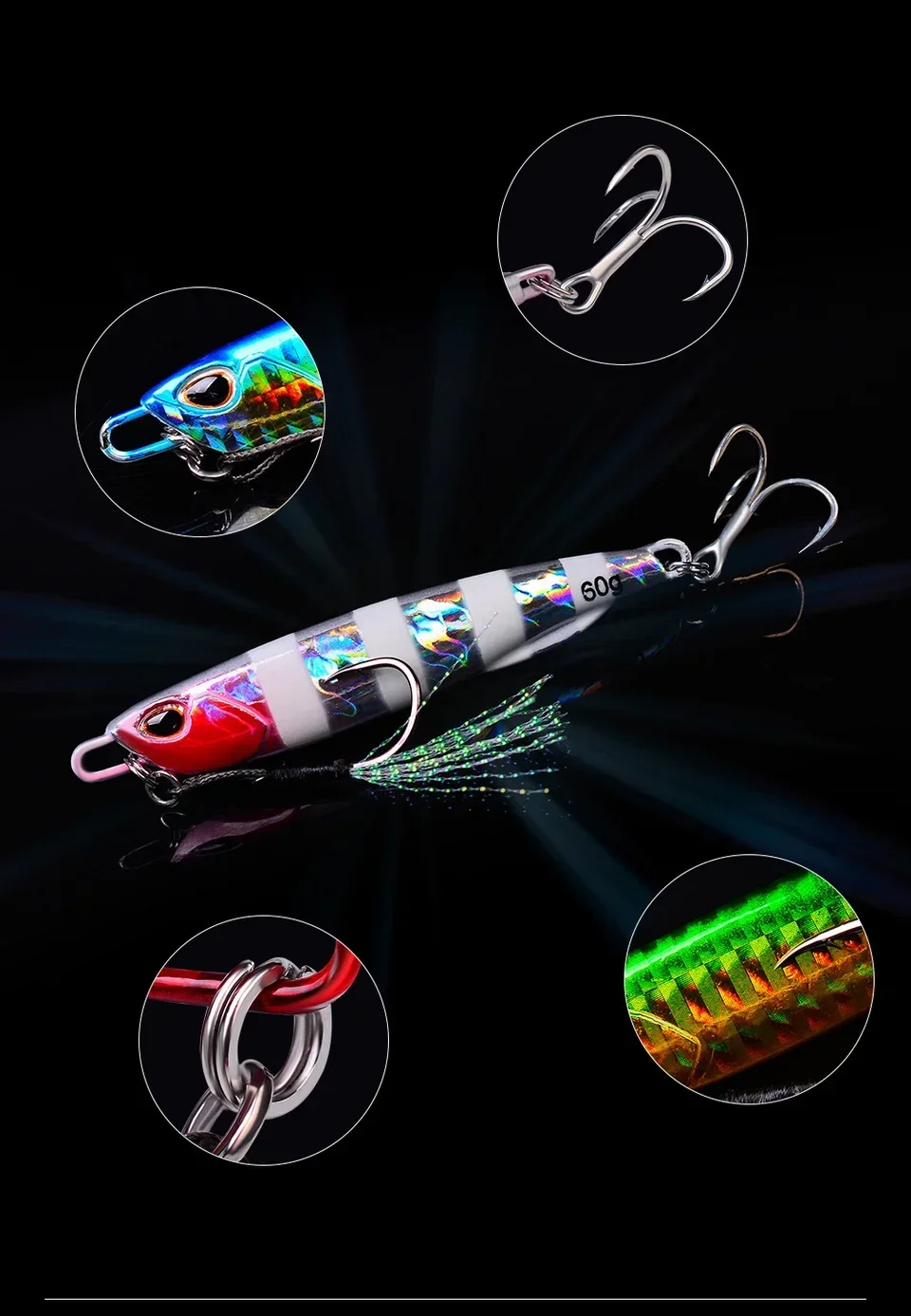 Fishing Lure Trolling Artificial Hard Bait Bass Casting Jigging Fish Lure Sinking Spoon Tackle Metal Jig - detail 15