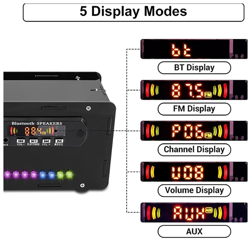 DIY 블루투스 스피커 키트, LED FM 라디오, USB 미니 홈 사운드 앰프, 디지털 디스플레이 납땜 프로젝트