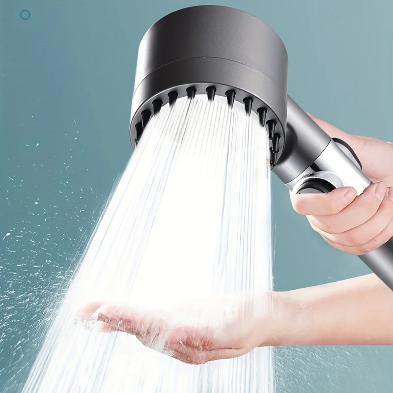 

1pc Love Heart Shower Head With 3 Modes And Massage Filter - Enhance Your Bathing Experience With High Pressure And Massage Spra