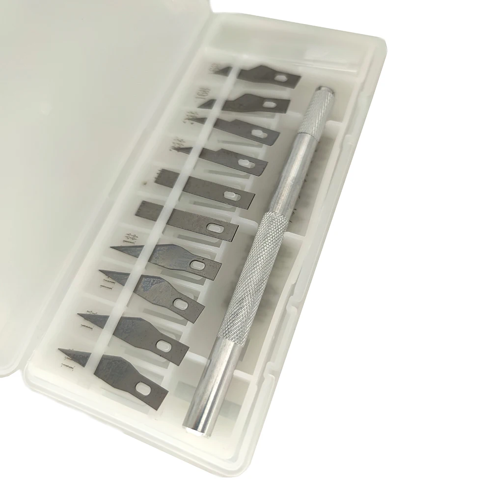 11-teiliges Schnitz messerset, Papiers chnitz messer, Handy reparatur, Modell zum Entfernen von LCD-Kleber, DIY-Stift messer mit Aufbewahrung sbox – Detail 8