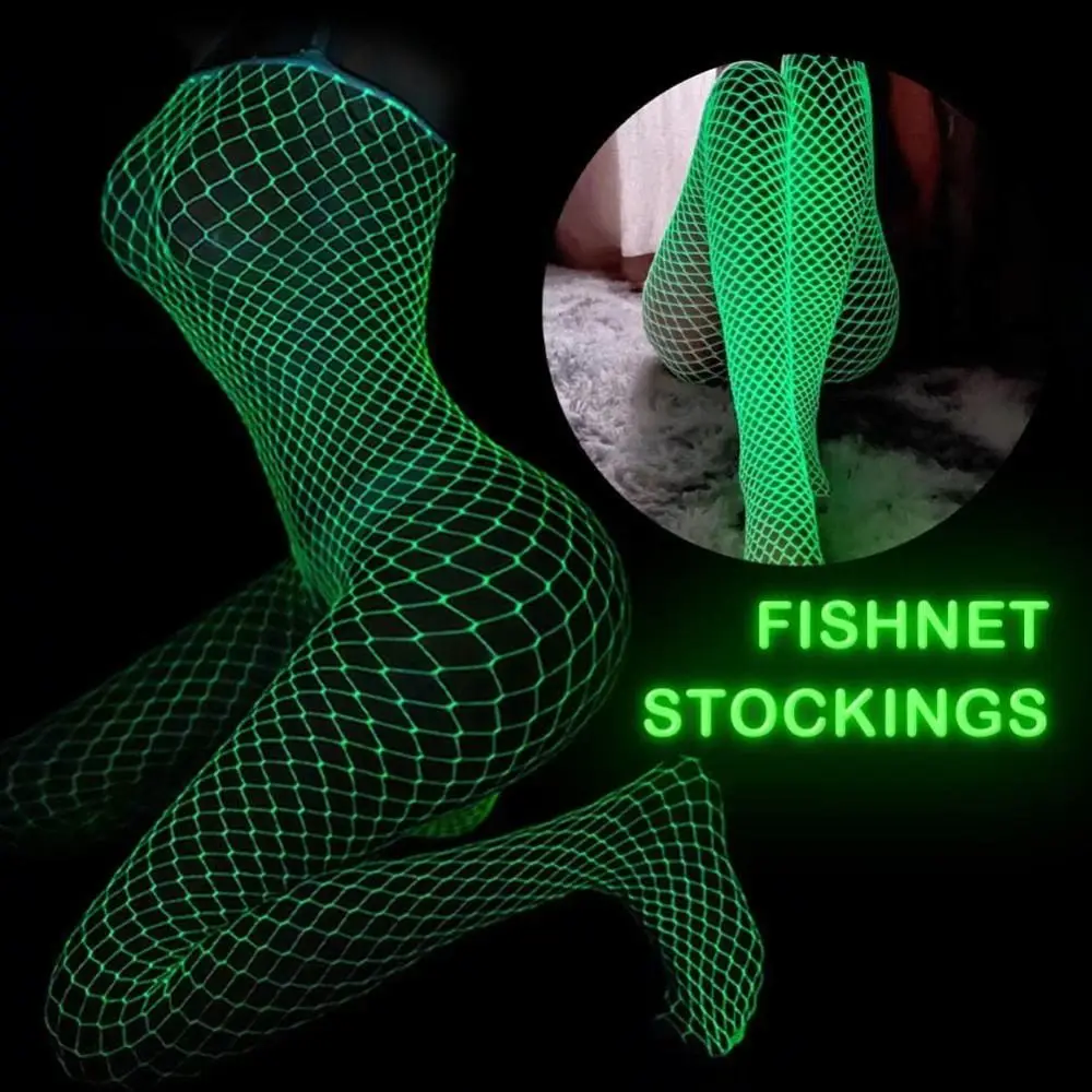

New Pantyhose for Women White Stockings Glow in The Dark Tights Fishnet Stockings Luminous Fishnet Stockings