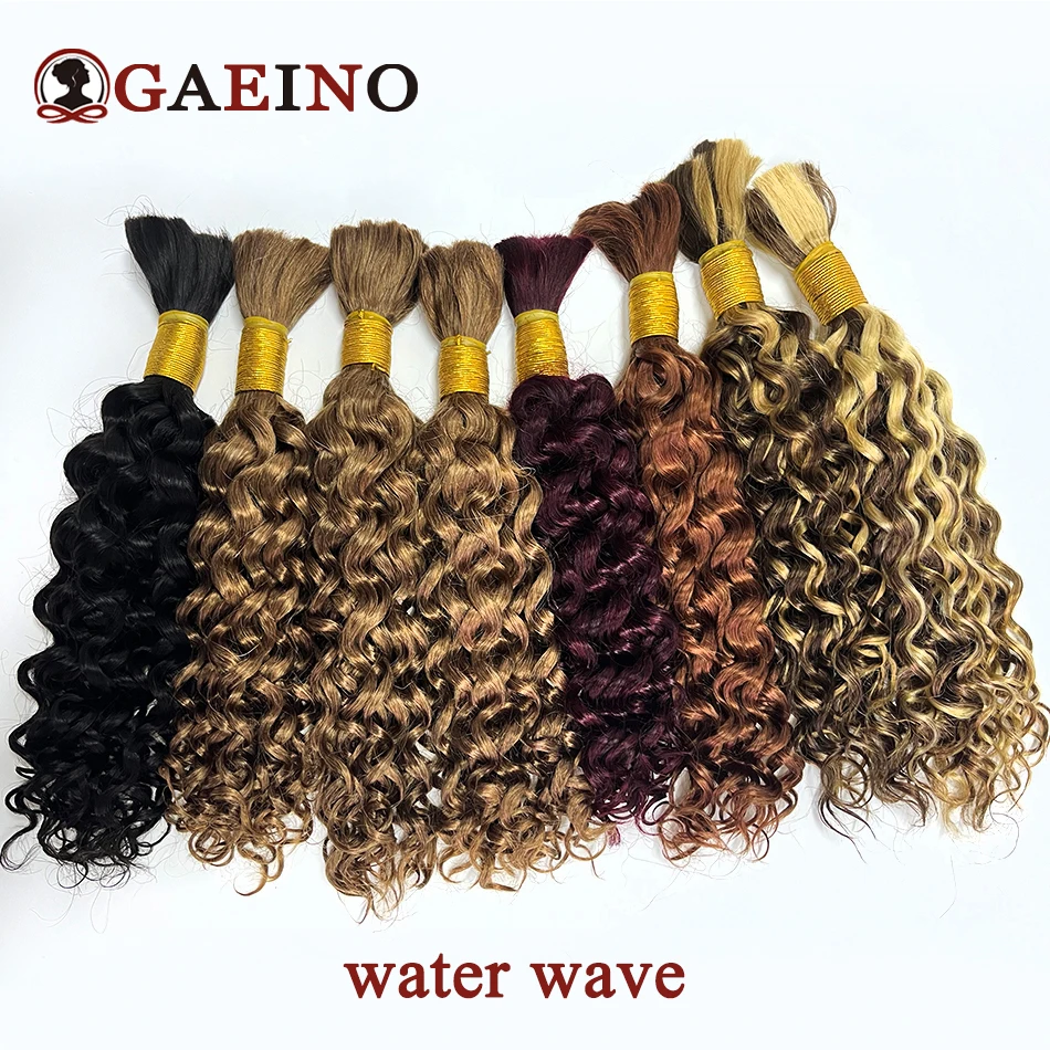 Human Bulk Hair For Braiding No Weft Natural Remy Hair Bundles Deep Wave Water Wave Curly Bulk Extensions 14-28Inch 100G