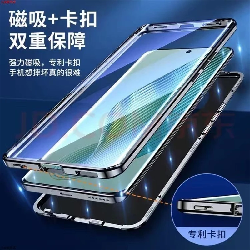 360° Full Protection Magnetic Case with Tempered Glass Back Cover