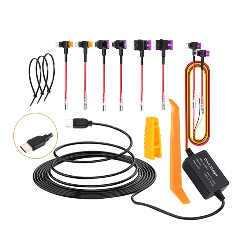 

Car Line Video Recorder Step-down Cable 12V/24V to 5V 2A For DVR Camera USB Auto Charging Parking Monitor