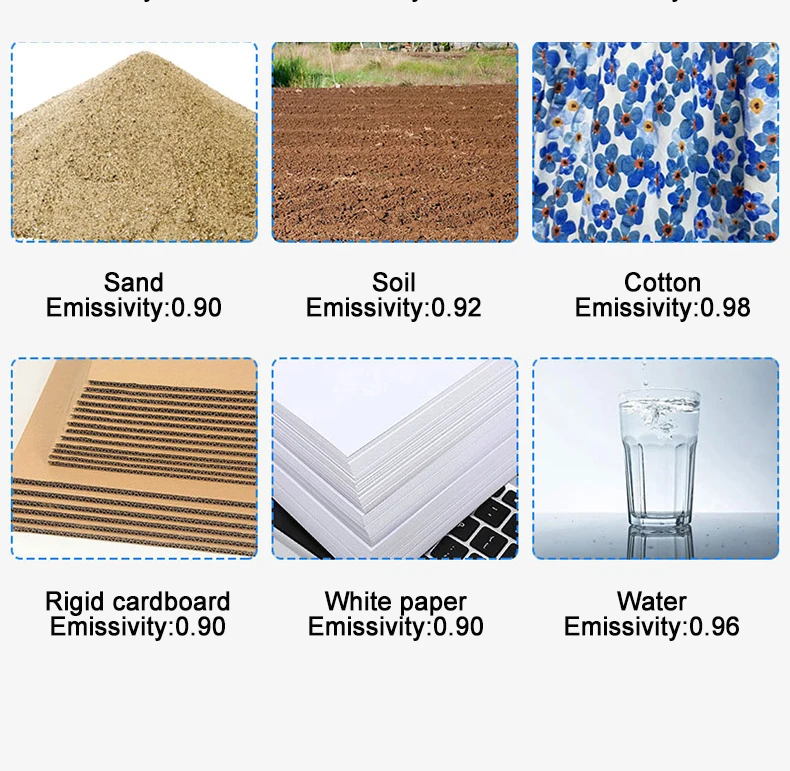 Complete accessory kit for the ET14C thermal imager laid out on a table