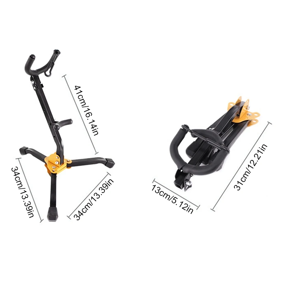 Supporto Per Sassofono Alto Pieghevole E Portatile – Treppiede Nero Con Attacco In Plastica, Leggero 360g