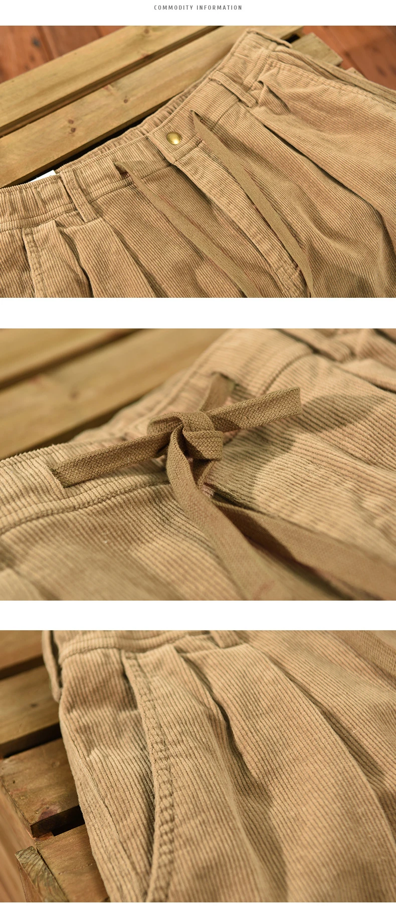 Hommes Desseré Rétro Velours Droit Jambe Pantalon Décontracté Taille