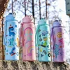 750ml Dinosaur Water Bottle For Kids Water Sippy Cup With Silicone Straw Leakproof Plastic Water Bottles Summer Kids Water Cup 2