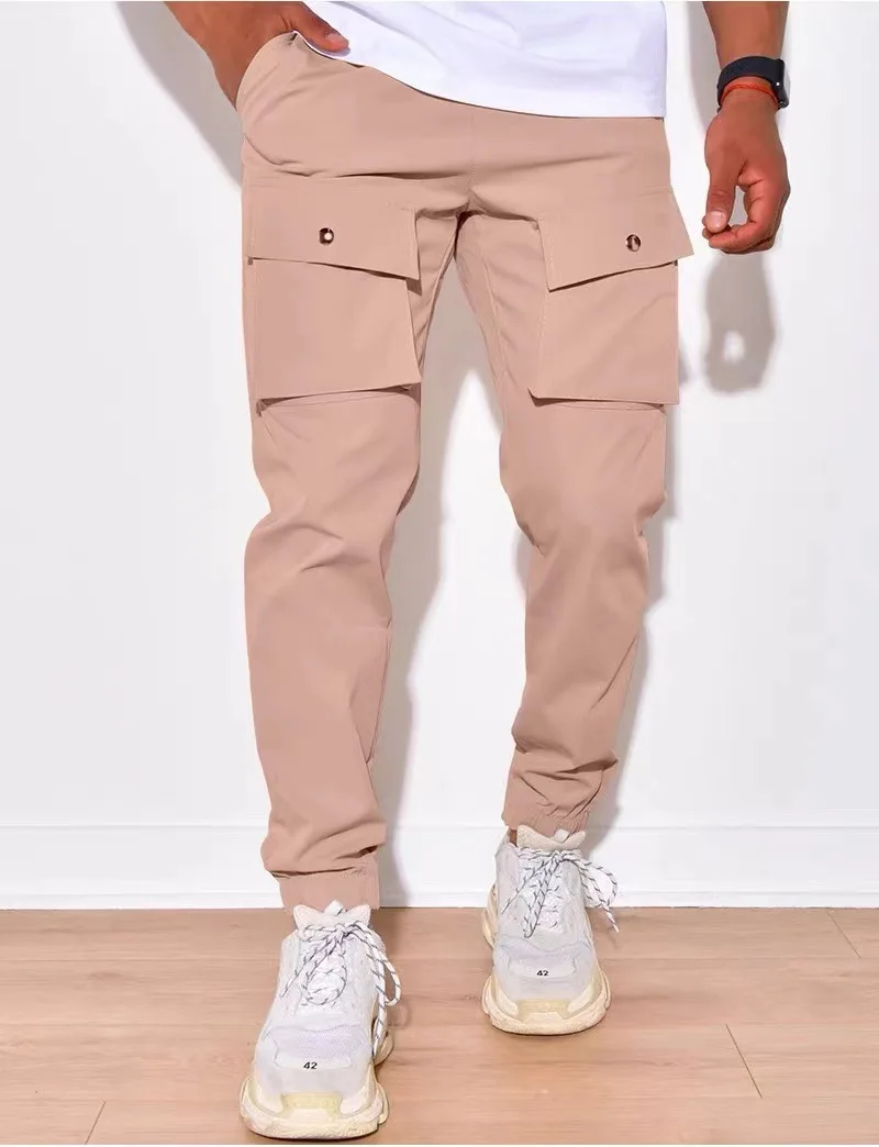 New Men\'s Multi-Pocket Overalls Trousers Street Trend Fashionable Sports Casual Pants Autumn Waterproof Fabric Men\'S Trousers