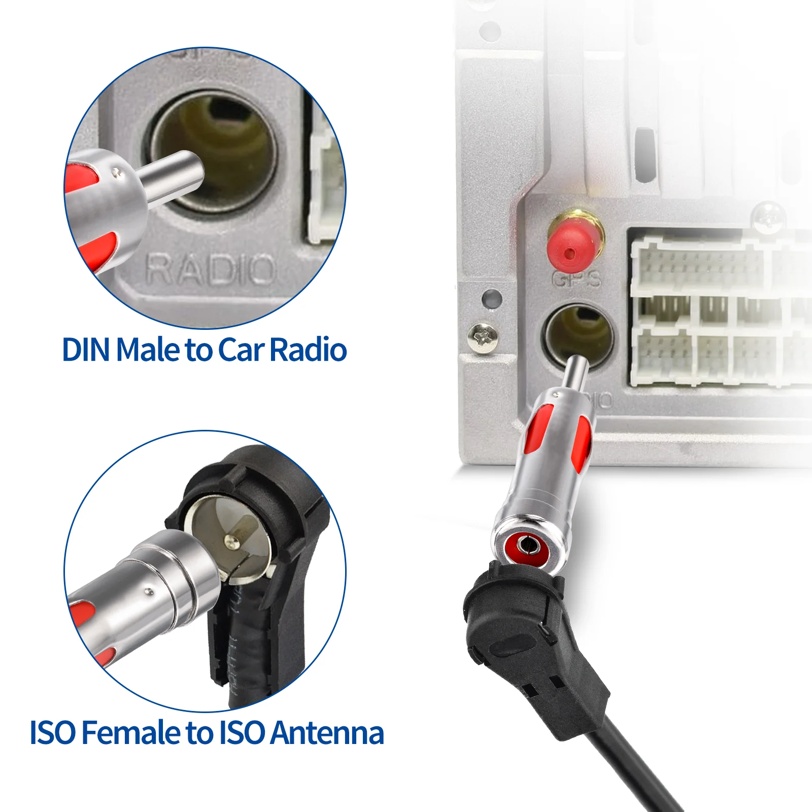 ISO Female to Din 41585 Male Replacement Aerial Ariel Arial Antenna Adaptor Car Radio Stereo Tuner Adapter Superbat scart splitter adapter
