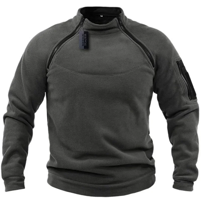 US Men's Tactical Outdoor Jacket Hunting Clothes Warm Zippers Fleece Pullover Men Windproof Autumn Winter Coat Thermal Underwear