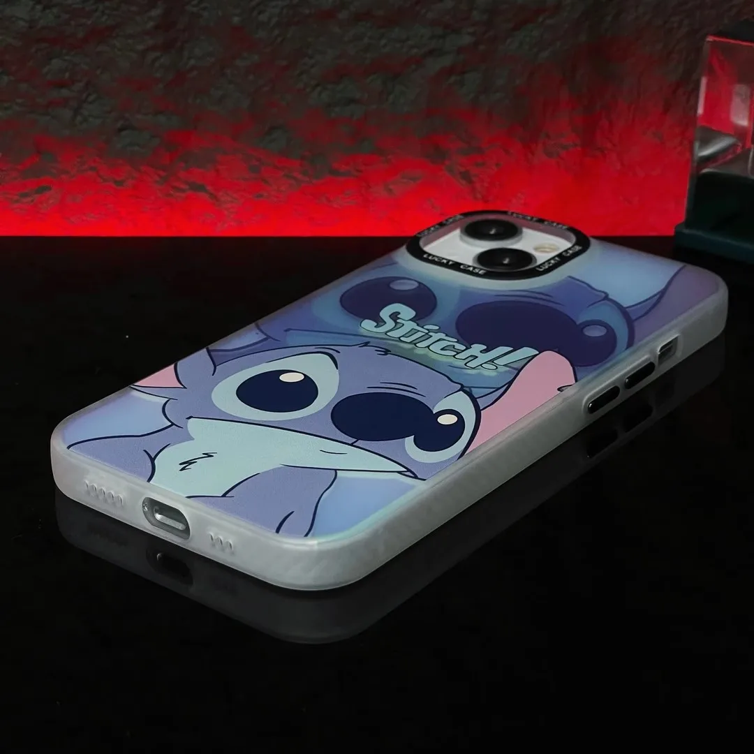 Cute Laser Cartoon Stitch Phone Cases For iPhone 14 13 12 11 15