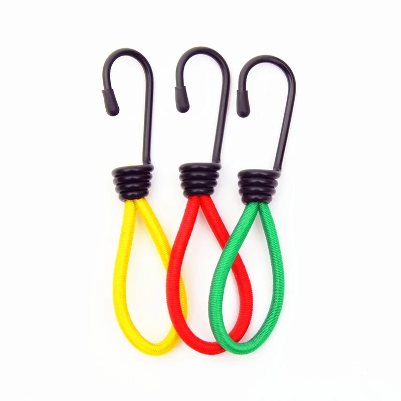 Tent Elastic Rope Cord with Hook Camping Tent Fixation Elastic Stretch Rope Accessories 5/10pcs
