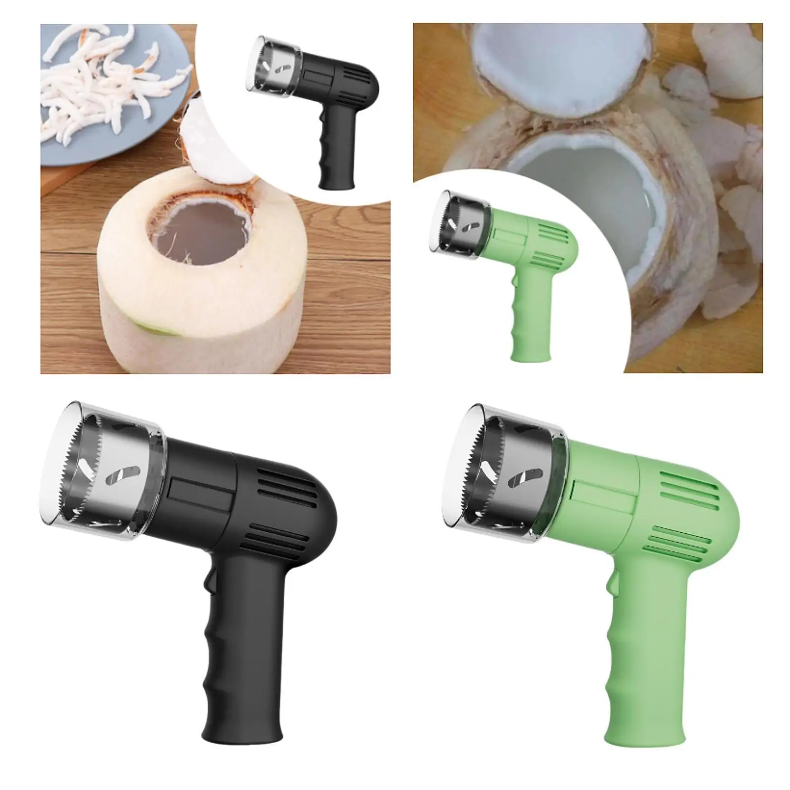 Electric Coconut Opener Stainless Steel Portable Easy to Open Coconut Hole Opener for Shop Coconut Water Juice Home Kitchen