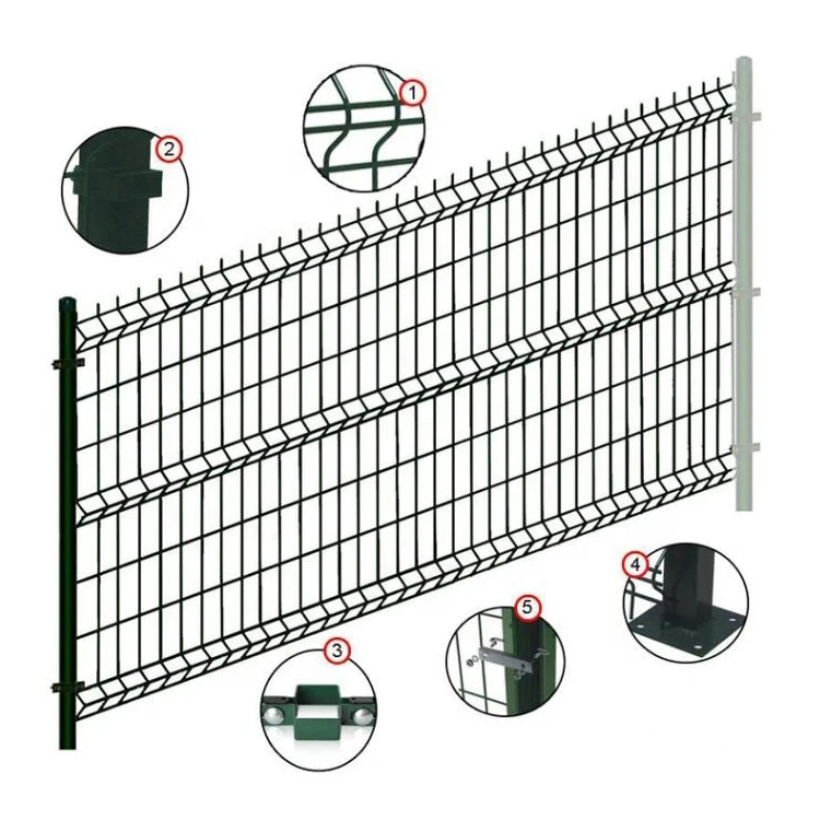 PVC Coated 3D curved welded wire mesh panels fencing trellis gates 4
