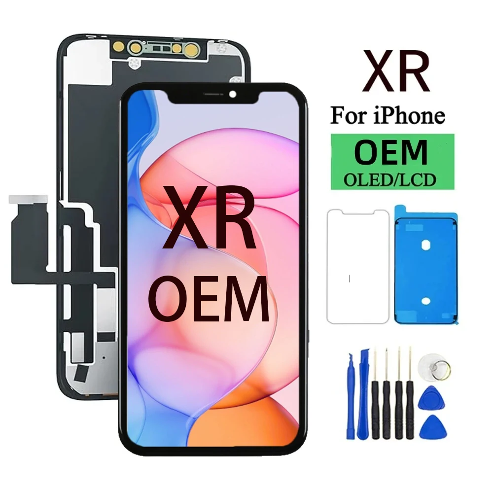 아이폰 XR LCD 디스플레이 터치 스크린 디지타이저 어셈블리 교체용 OLE..
