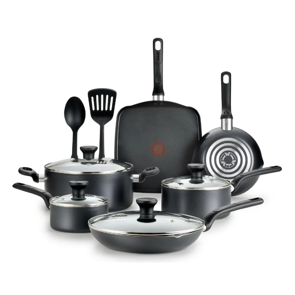 

Grey Cooking Pot Set Easy Care 12-Piece Non-Stick Cookware Set Pots and Pans Kitchen Accessories Cookware Kits Free Shipping Bar