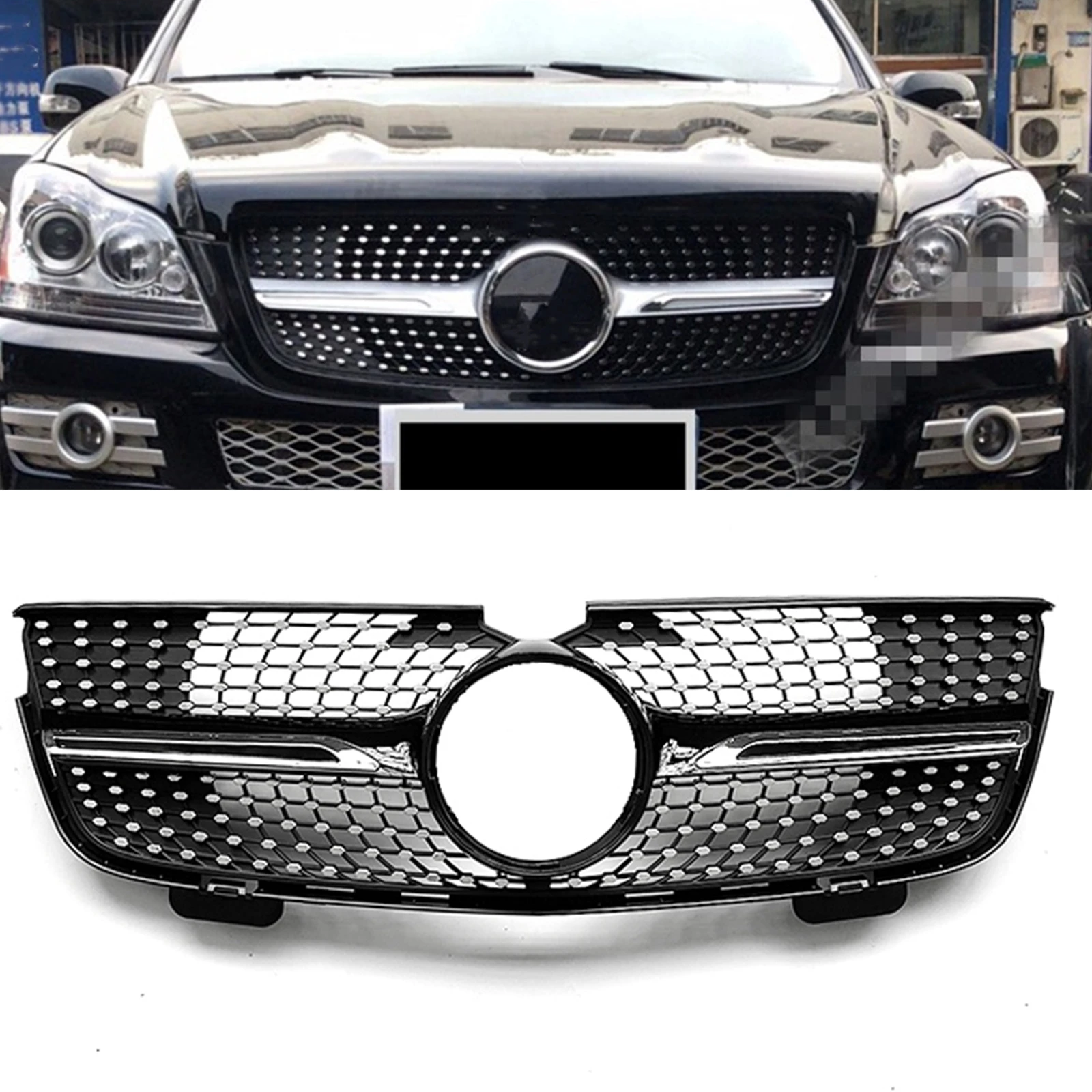 

Car Front Grille Grill Upper Bumper Hood Mesh For Mercedes Benz X164 GL320 Bluetec 4Matic CDI GL450 GL350 2007-2012