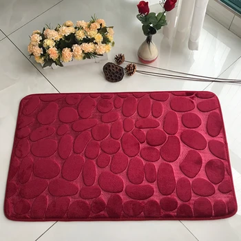 Tappetino da bagno in rilievo con ciottoli Tappeti antiscivolo nel lavabo Tappeto da pavimento laterale per vasca da bagno Doccia Zerbino Memory Foam Pad 1
