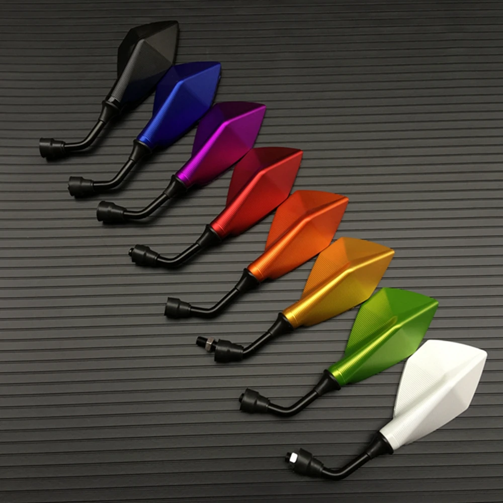 Motorcycle Mirror Motorcycle Mirrors 2Pcs/Pair Motorcycle Rearview Mirror Scooter Motocross Rearview Mirrors Electrombile Back Side Convex Mirror 10mm