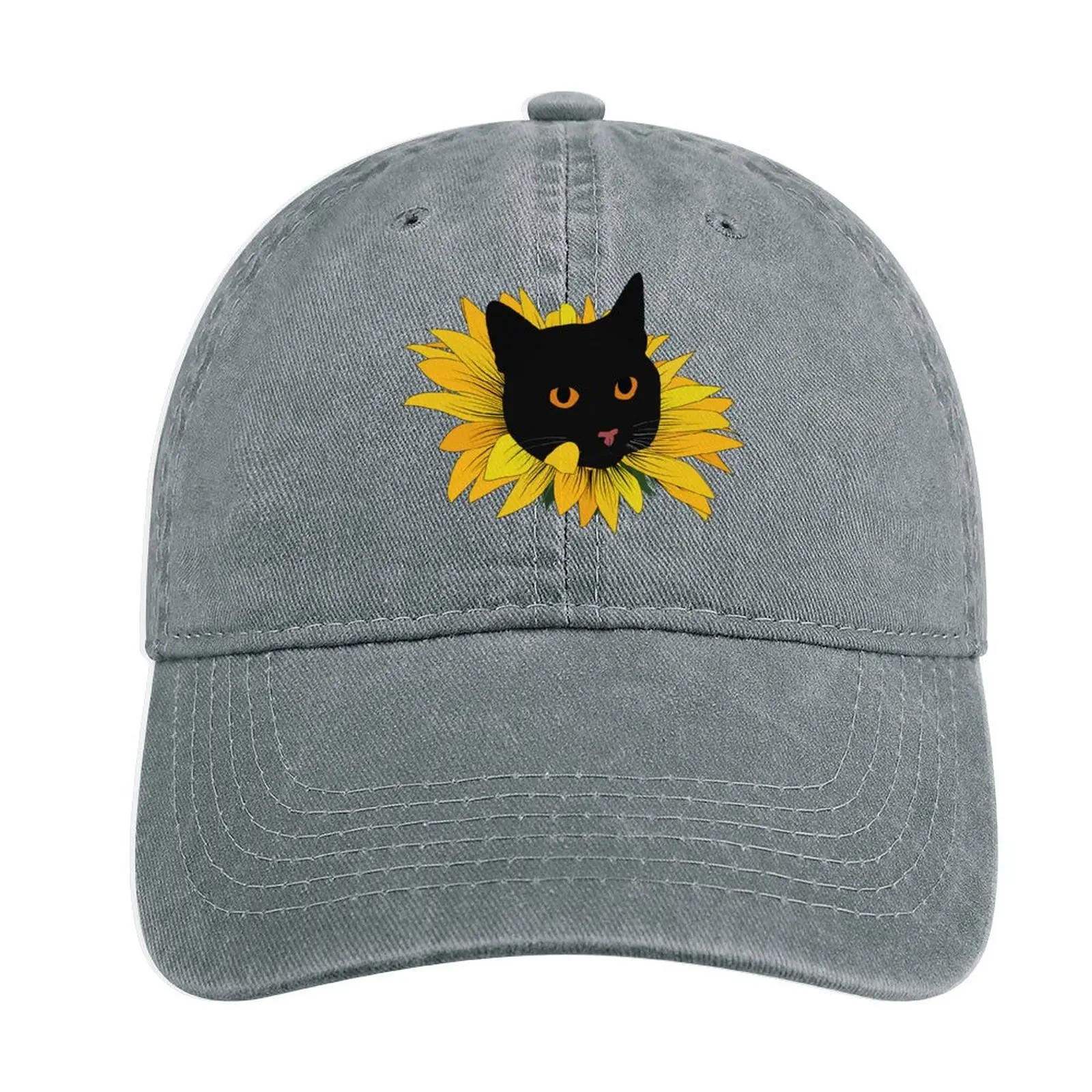 

Black Cat Popping Out Of A Sunflower Bucket Hat Cowboy Hat boonie hats hiking hat Caps For Men Women'S