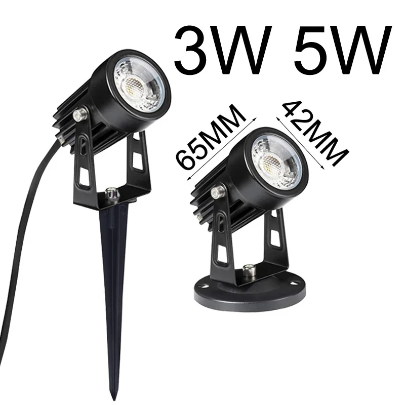 Lawn Lamp Garden Lighting for Outdoor IP65 LED COB Garden Lawn Light 3W 5W Landscape Lamp Waterproof DC12V Path Bulb Warm White Green Spot Lights AC85-265V