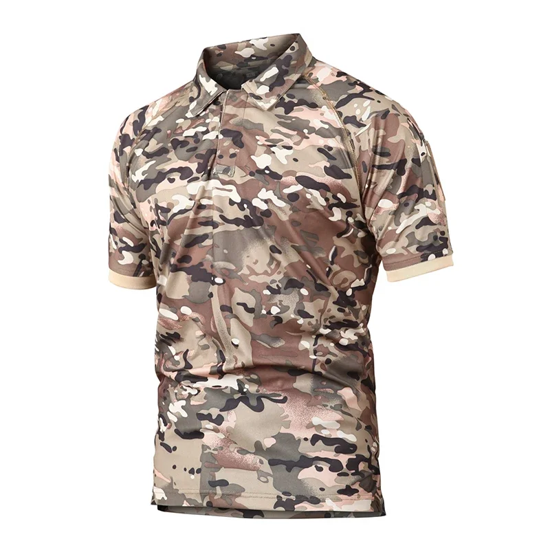 Men Summer Quick Dry Tees Tactical Combat T-shirt Male Camping Hiking Trekking Breathable Pullover Climbing Casual Cargo Shirts