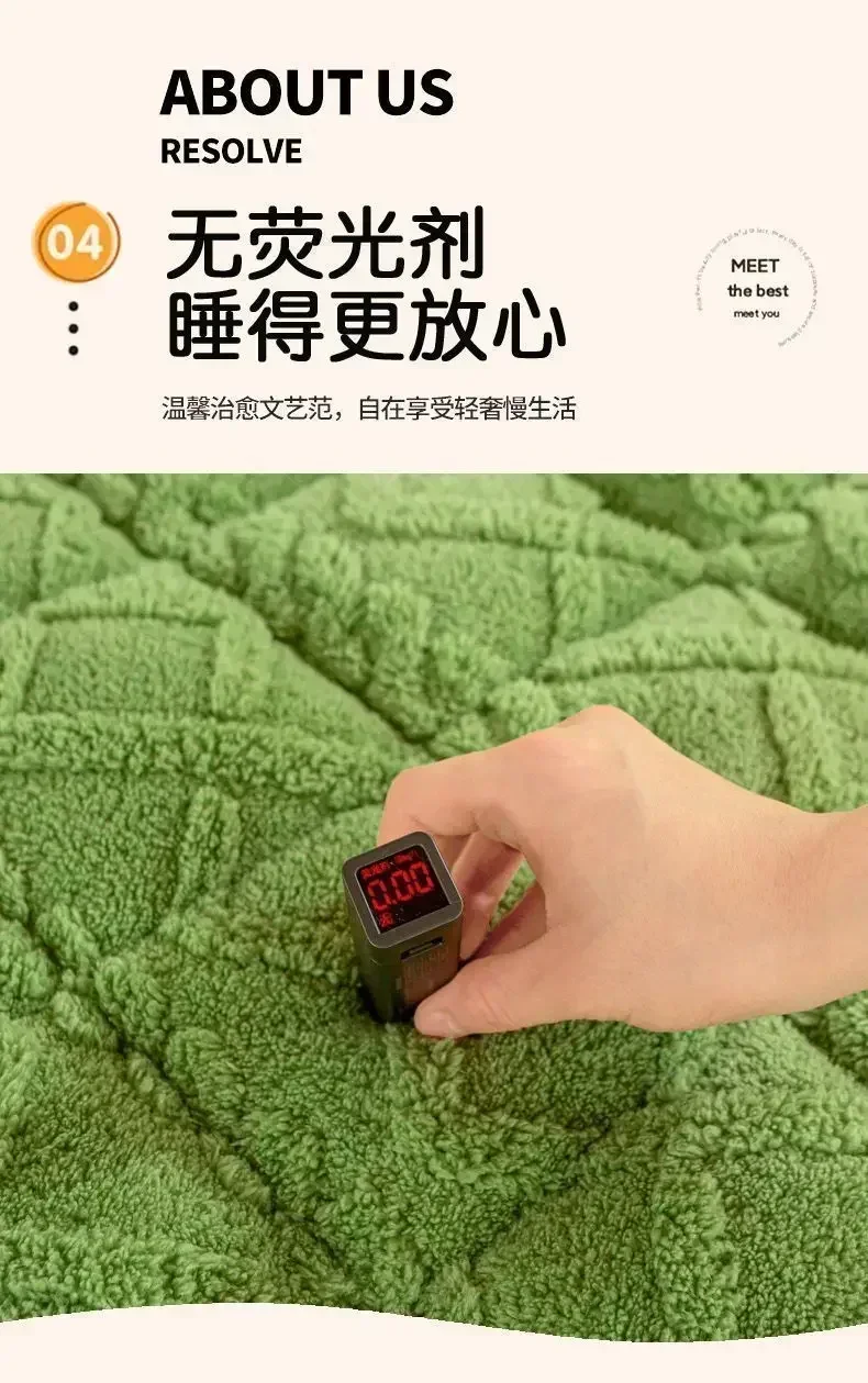 Description Picture 3 of itemWinter Warm Flannel Mattress Toppers Home Dormitory Soft Thick Bedspread Bed Cover Queen Size Bed Sheets Thin Quilted Tatami Mat