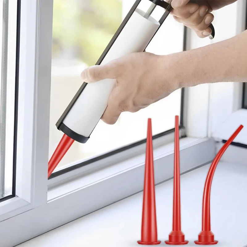 Caulking Nozzle Plastic Caulk Nozzle Applicator Caulking Extension Tool Curved Caulking Nozzle Long Caulking Nozzle 9Pcs 2