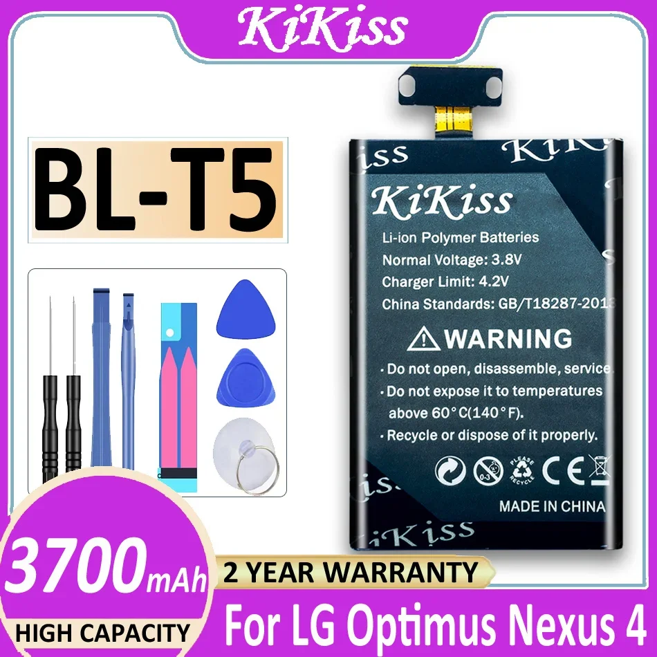 

KiKiss Battery BL-T5 3700mAh For LG Google For Nexus 4 For Nexus4 /Optimus G E975 E970 E973 F180 LS970 Bateria