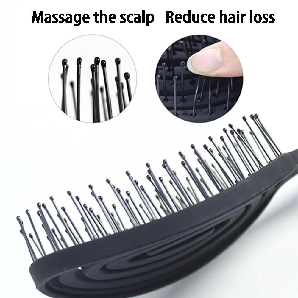 Relaxing Elastic Massage Comb Portable Hollow Hair Combs Scalp Massage Brush Soft Tooth Comb No Harm To Hair Massage Scalp Brush 4