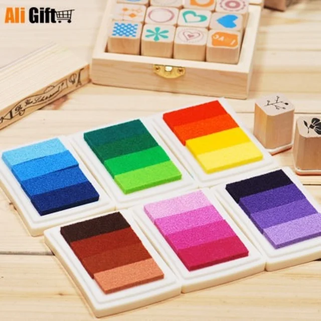 Inkpad 2022 Child Craft Oil Gradient Color Based Diy Ink Pad Rubber Stamps Paper Scrapbooking 15 Colors Finger Paint