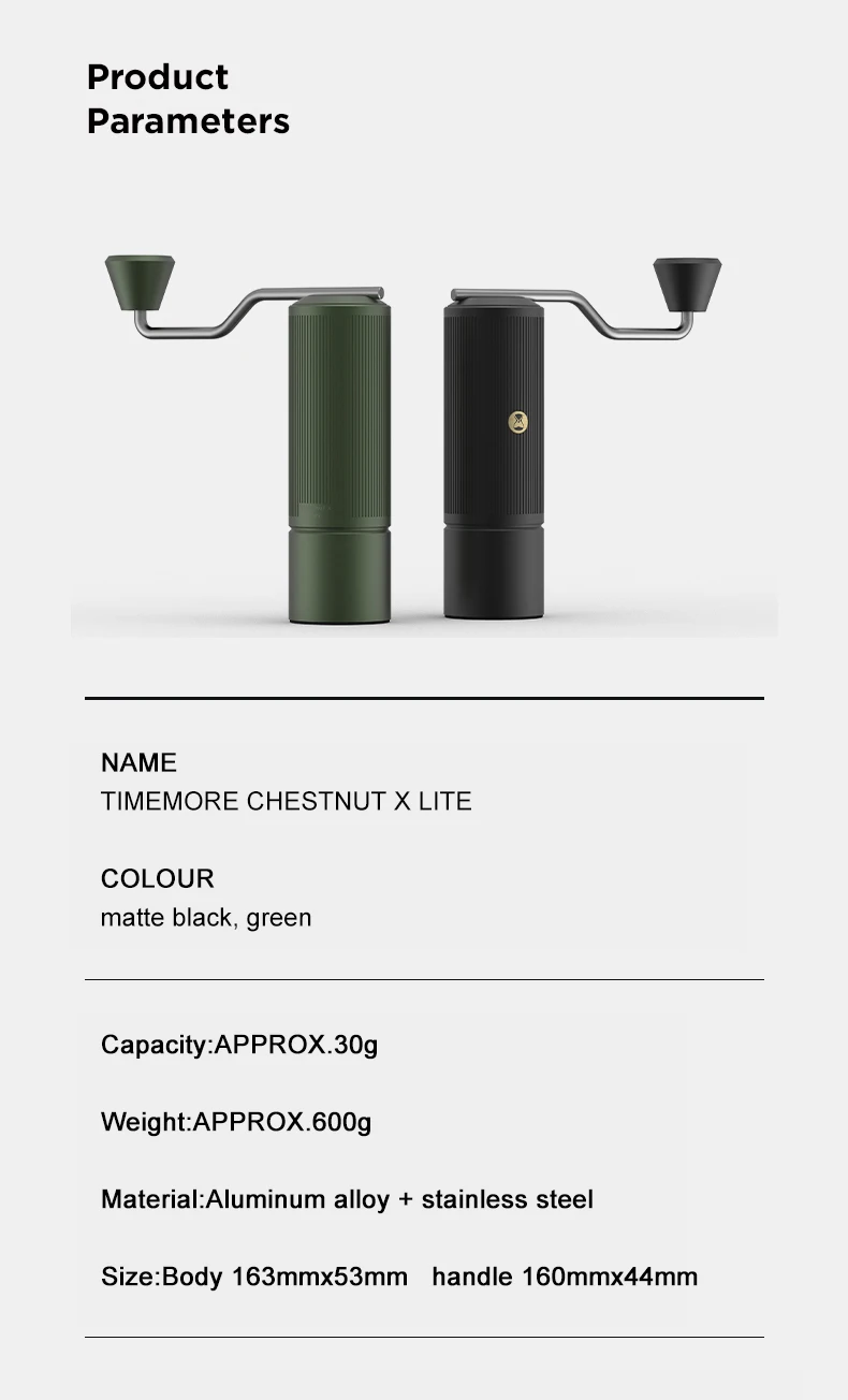 Ручная кофемолка TIMEMORE Chestnut X lite S2C 42 мм коническая насадка ...