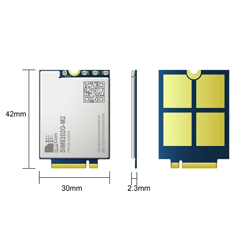 

SIMCOM SIM8202G-M2 SIM8202G 5G NR/LTE-FDD/LTE-TDD/HSPA+ module Qualcomm modem Snapdragon X55 R15 5G NSA/SA M.2 interface Sub-6G