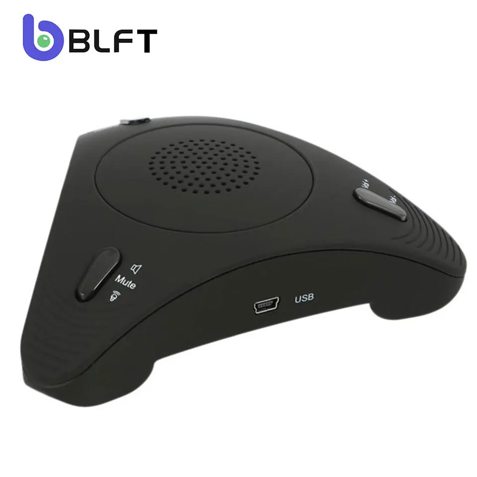 Conference Room USB Omnidirectional Speakerphone with Microphone for Home Office 360 Voice Pickup Noise Reduction Mics