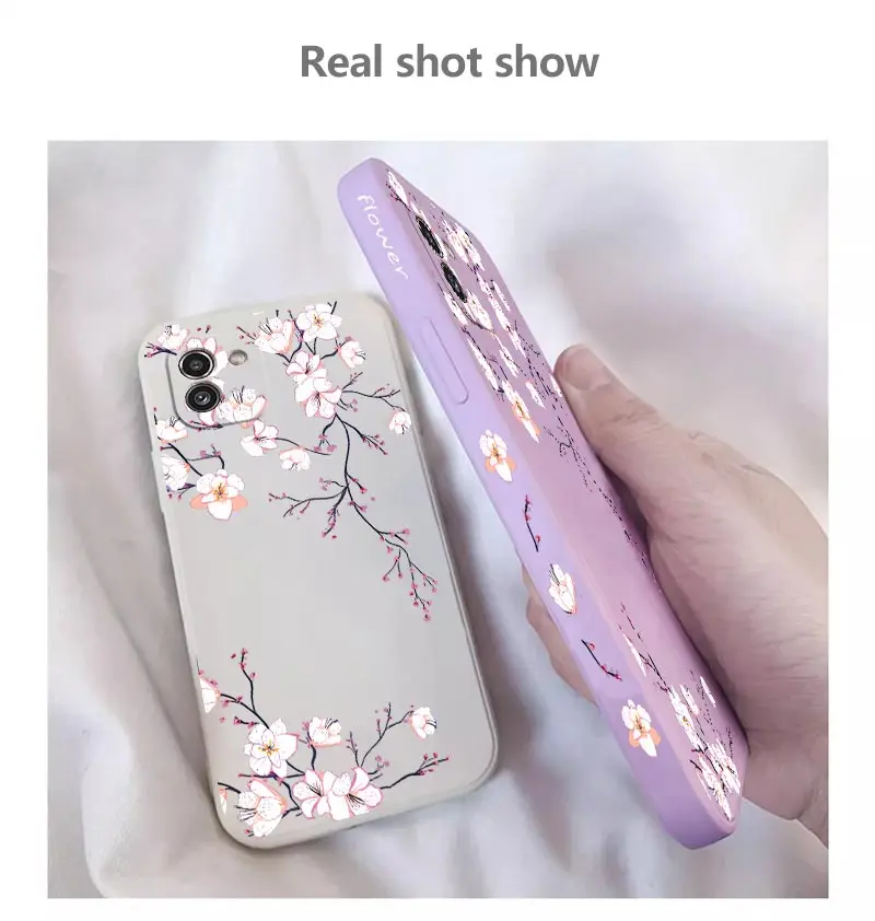 A03 Helle Orchidee Silikon Telefon Fall Für Samsung A03S A04E A04S A15 A21S A12 A13 A04 A14 A05 A03 A02 A22 A20S A23 A24 Abdeckung – Detail 6