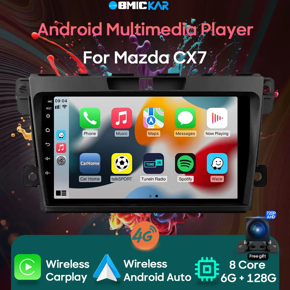 

Беспроводная Автомагнитола Carplay Android для Mazda CX7 CX-7 2009-2012, автомобильное радио, мультимедийный видеоплеер, навигация, GPS, головное устройство, Wi-Fi