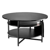 Lift Top Coffee Table 35.3" Round Coffee Table for Living Room Black 1