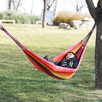 Single Wide Thick Canvas Hammock Outdoor Camping Backpackaging Leisure Swing Portable Hanging Bed Sleeping Swing Hammock 2