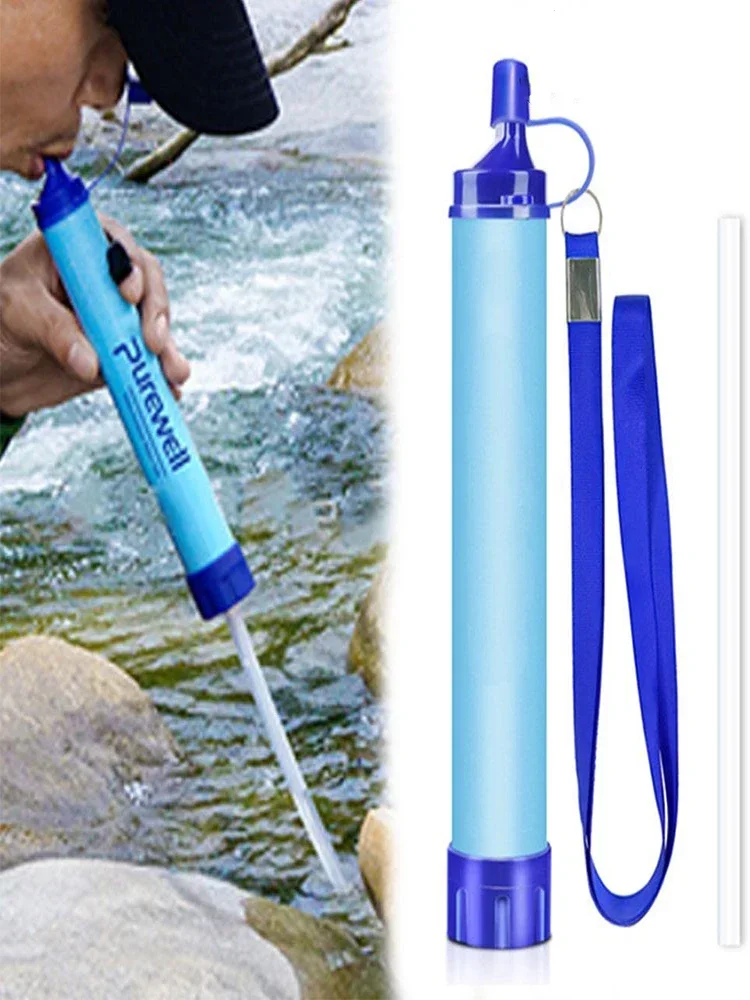 Water Purifier Outdoor Water Purifier Camping Hiking Emergency Portable Survival Purifier Water Filter Suit for Streams Lakes Outdoors Camping