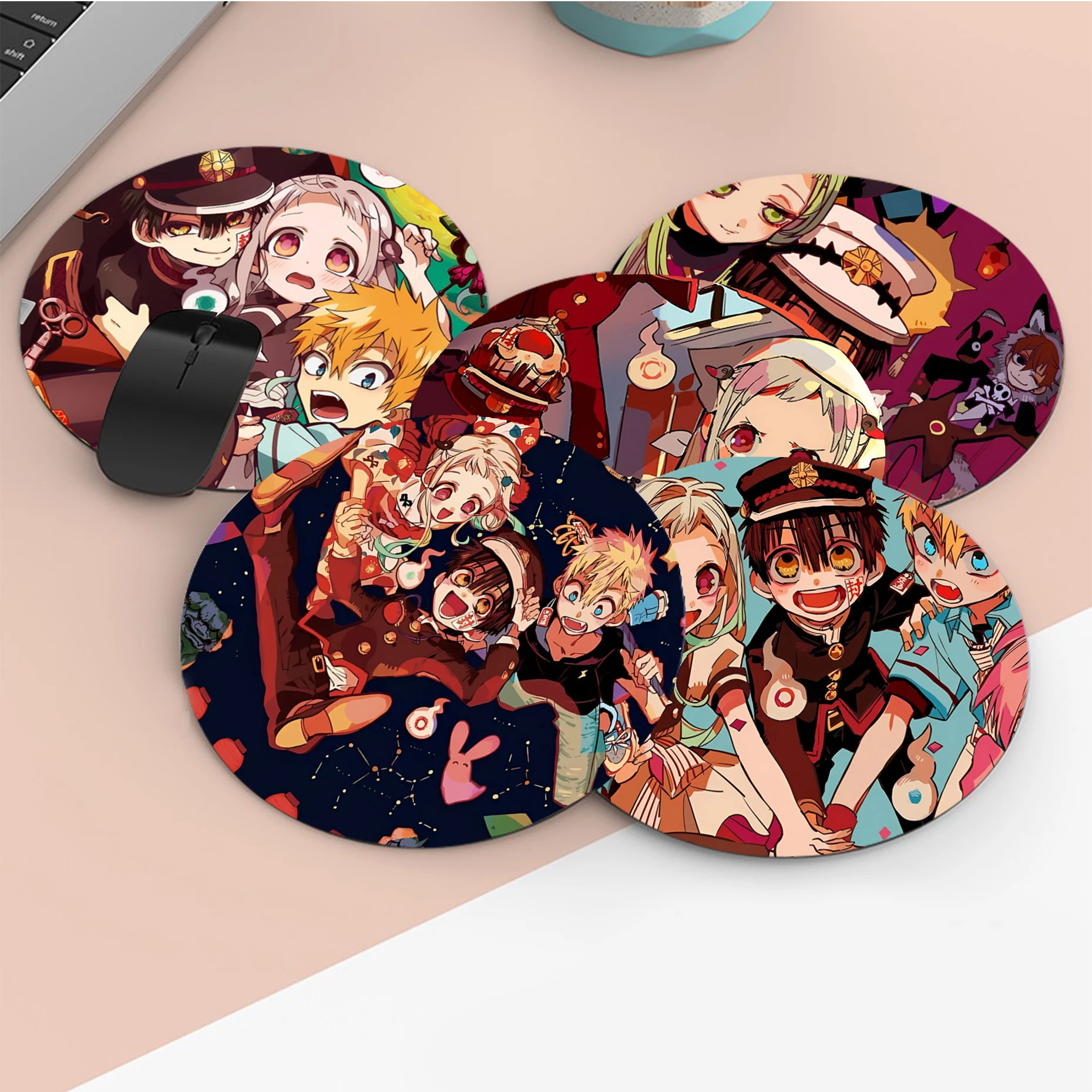 

Toilet bound Hanako Kun Anime Mousepad Animation Round Big Promotion Mat Computer Keyboard Pad Games Pad for PC Gamer Mousemat