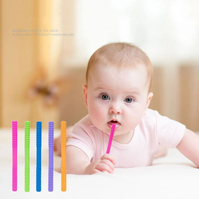 Silicone Baby Teether Tubes Bpa Free Newborn Toddler Dental Care Chew