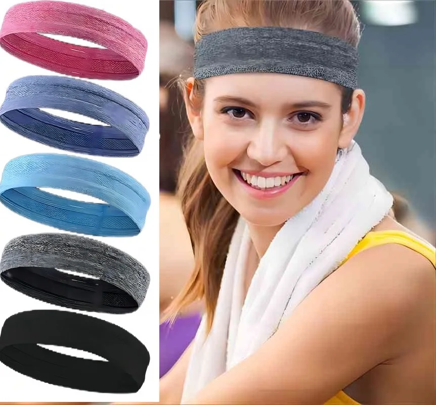 Sweat Bands Headbands for Women men Workout,  Non Slip Headband, Moisture Wicking Sweatband for Sports Running Athletic Yoga fashion 2022 men women s casual classic three bar cotton casual sports sweat wicking breathable function suit tracksuit men set